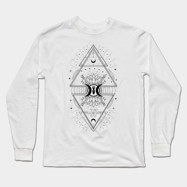 Triple Moon Goddess | Pagan Symbol Long Sleeve T-Shirt by CelestialStudio